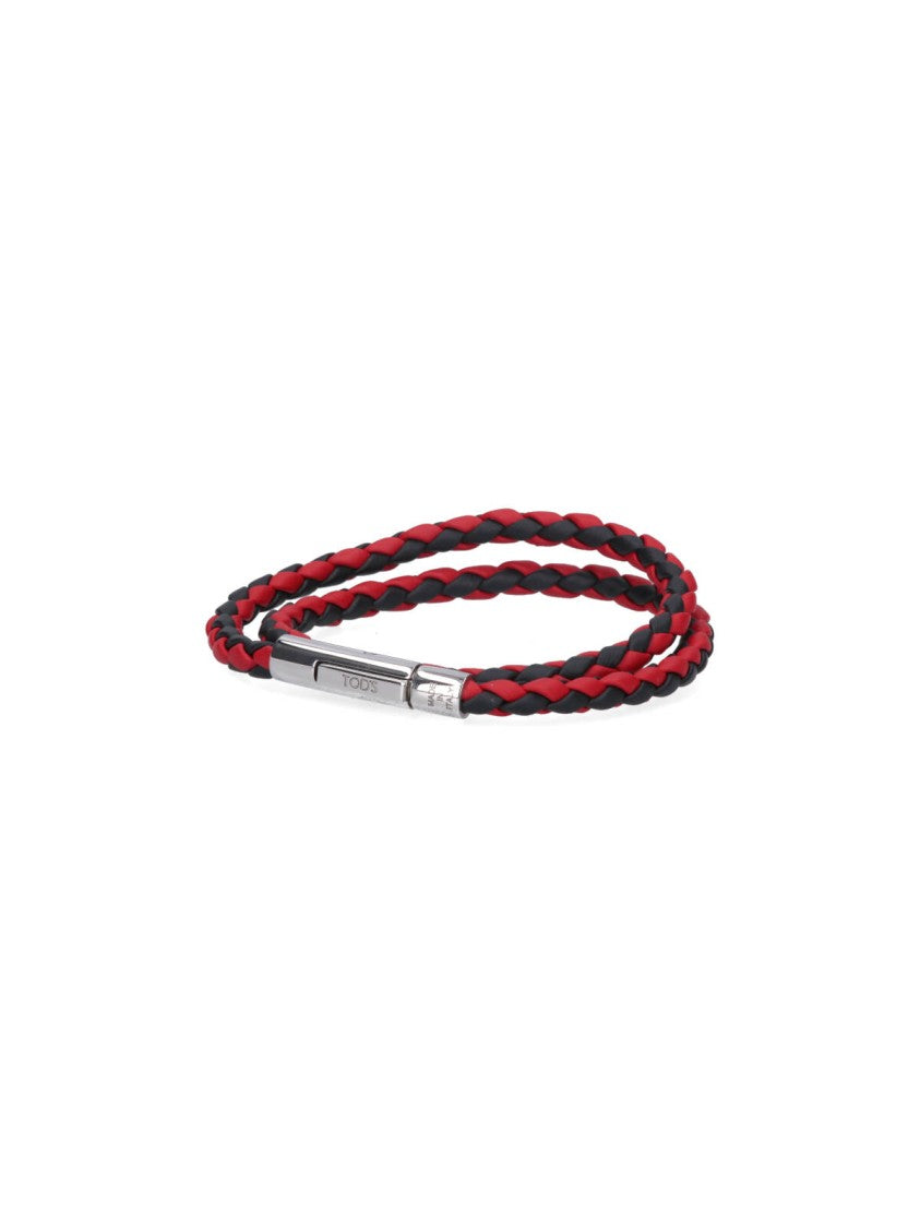 Tod's "My Colors" Calfskin Bracelet Red