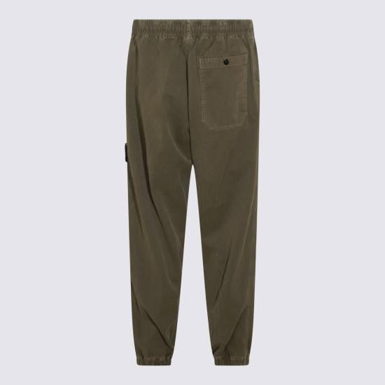 Stone Island Panama Cotton Loose-Fit Jogger Pants With Distinctive Patch