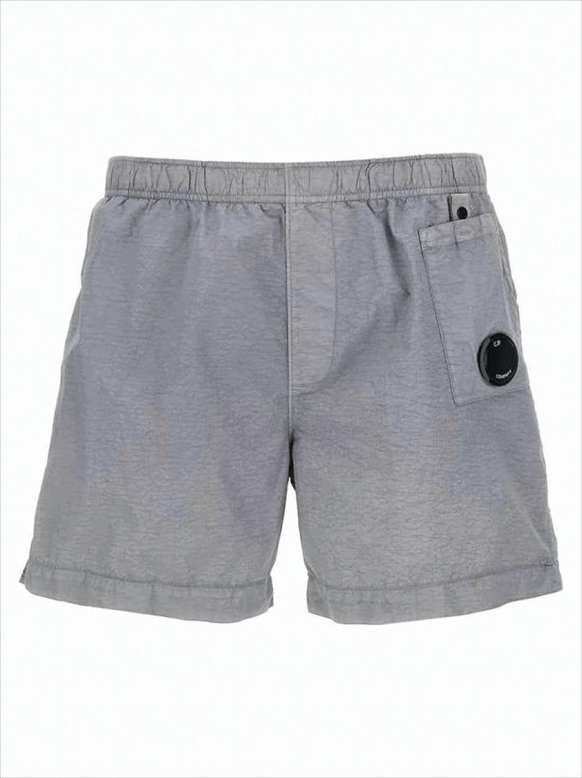 C.P. Company Grey Polyamide Shorts With Elastic Waistband