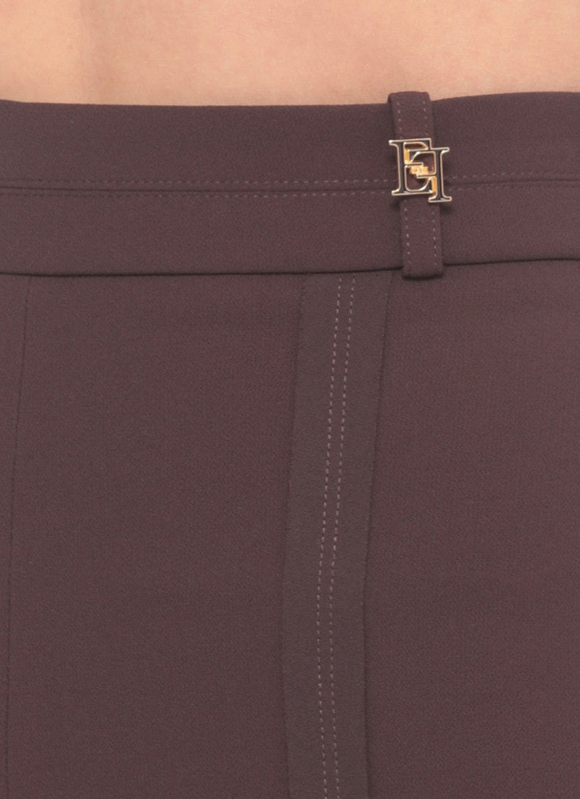 Elisabetta Franchi Brown Shorts With Logoed Shorts