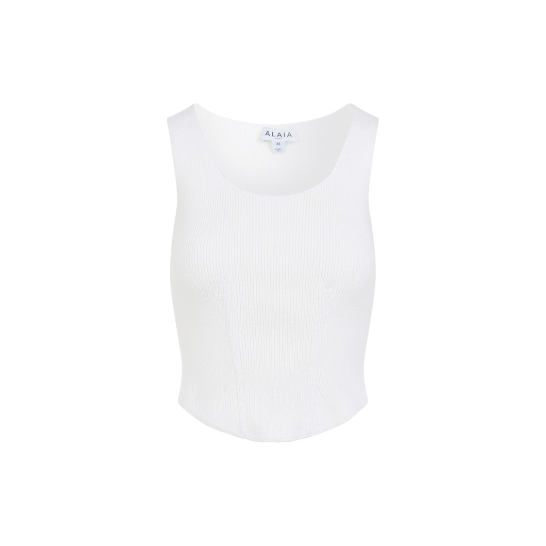 Alaïa Ribbed Knit Sleeveless Top Crafted