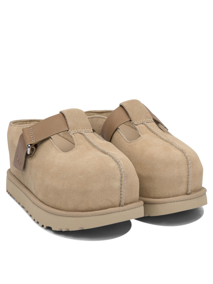 Ugg Cushioned Suede Loafers With Metal Buckle And Textured Tread