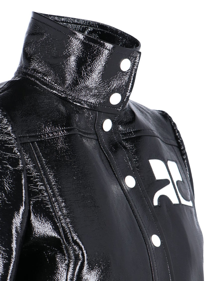 Courrèges Black Vinyl Reedition Cotton Jacket