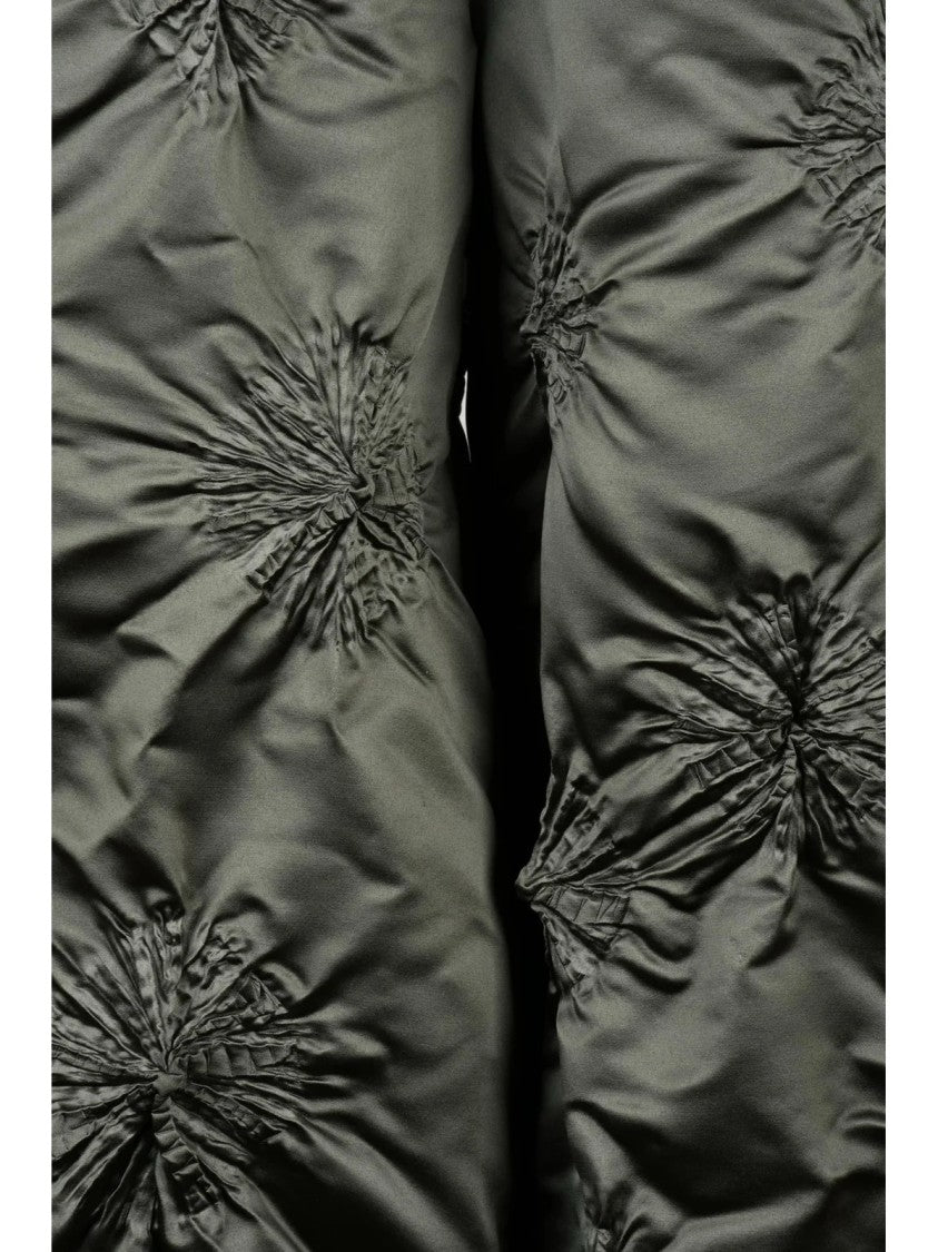 Bunzaburo Green Voluminous Gathered Texture Pants