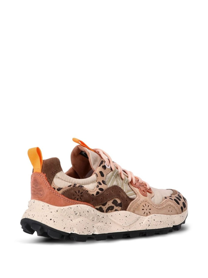 Flower Mountain Sole Sneakers With Leopard Print