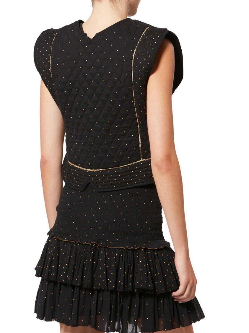 Isabel Marant Étoile Cropped Black Top With Quilted Texture