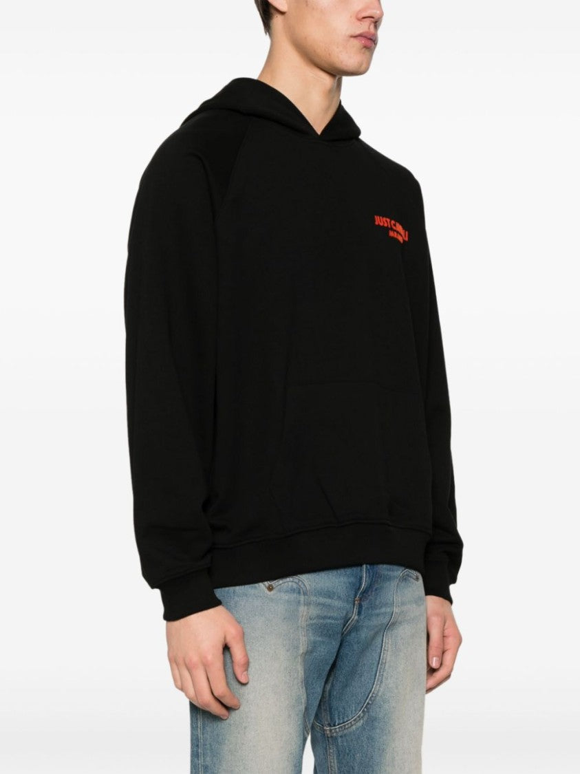 Just Cavalli Black Cotton Sweatshirt