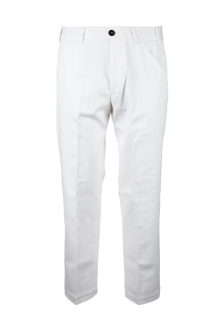 Ballantyne Tailored White Trousers With Classic Waistband