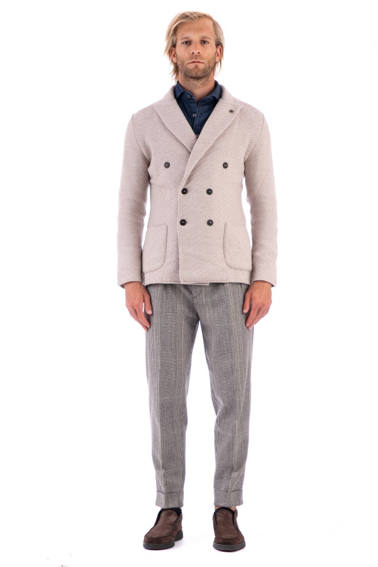Lardini Double-Breasted Wool Jacket-Sweater