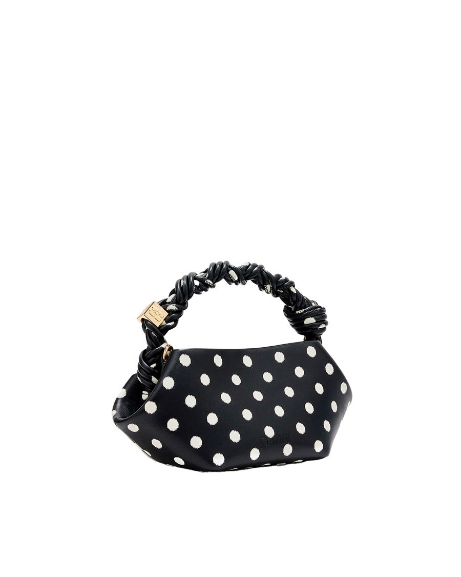 Ganni Black Polka-Dot Mini Bou Bag
