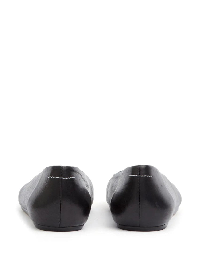 Mm6 By Maison Margiela Stitch-Out Leather Ballerina Shoes