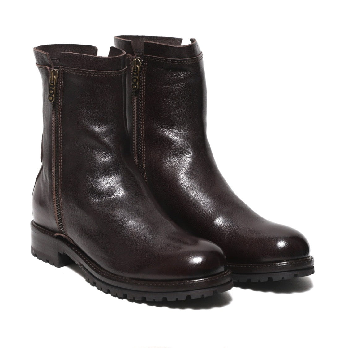 Hundred 100 Ebony Leather Ankle Boot