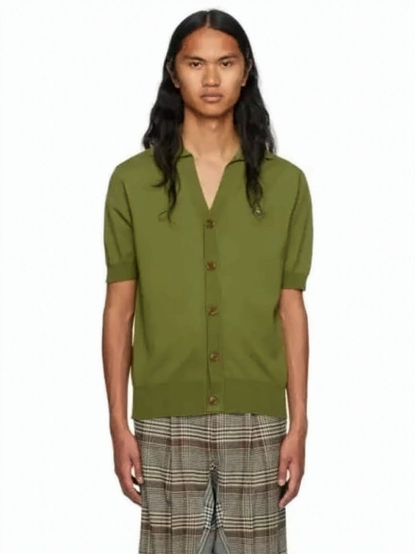 Vivienne Westwood Short-Sleeved Cardigan With Button-Up Front And V-Neckline