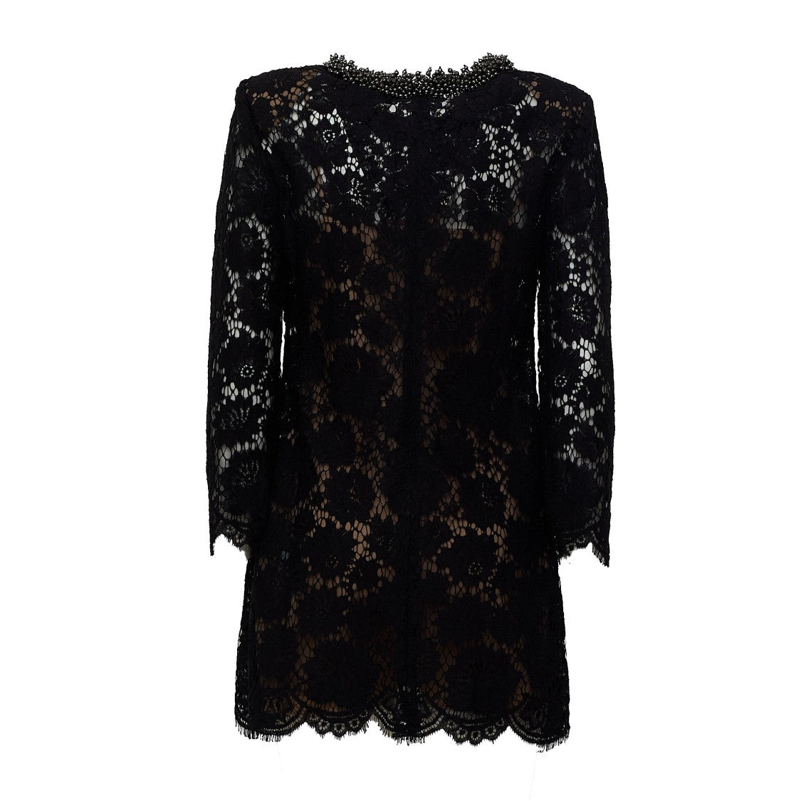 Self-Portrait Black Lace Contrast Slip Mini Dress