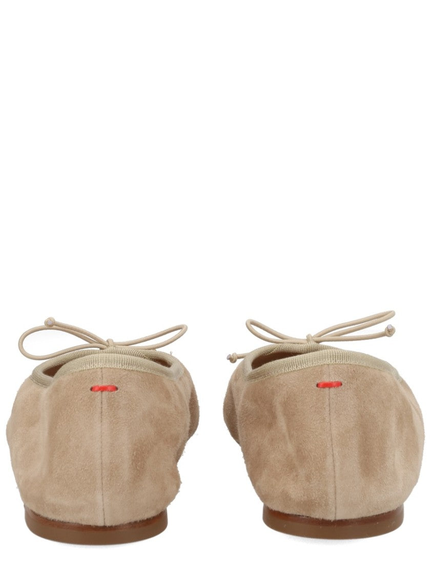 Aeydē Light Beige Dolphin Suede Flats
