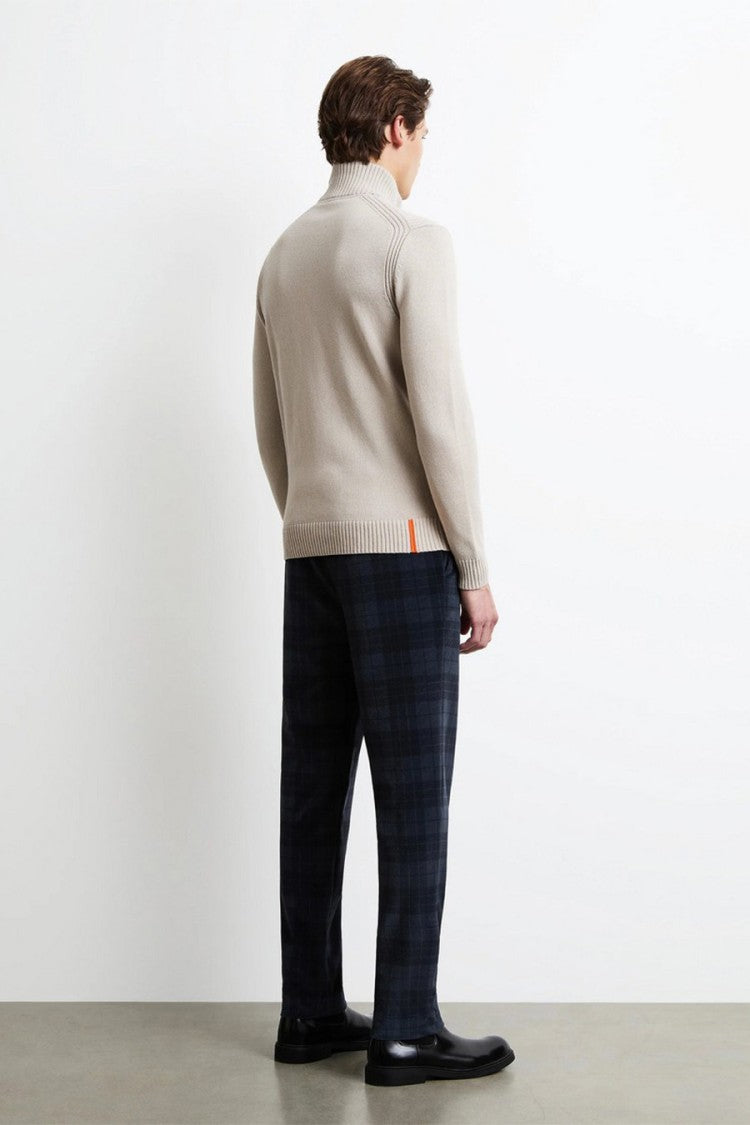 Rrd Light Grey Half-Zip Ribbed-Knit Sweater