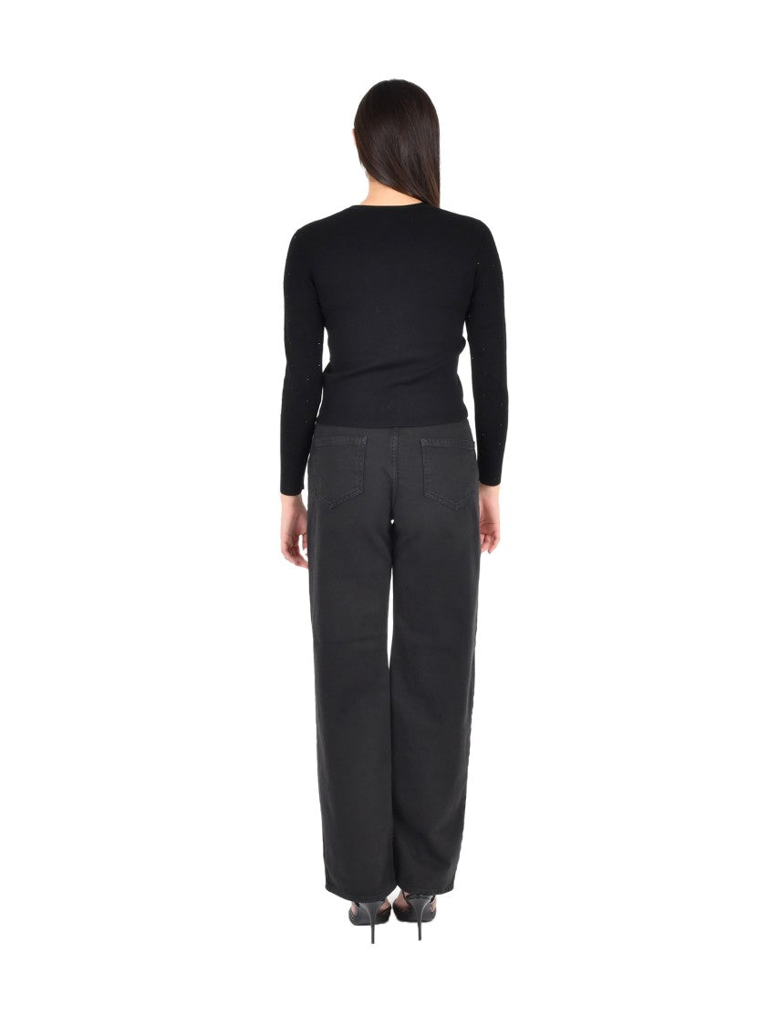 Pennyblack Fitted Black Cardigan With Rhinestone Embellishments