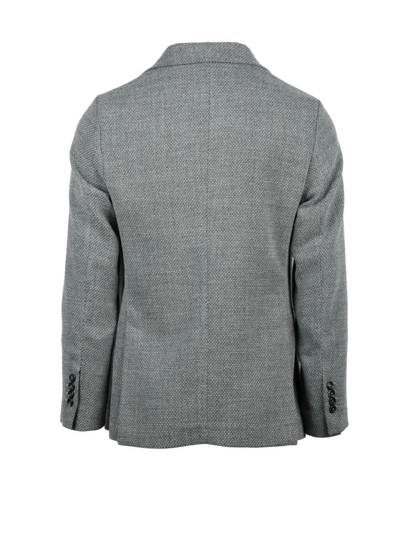 Circolo 1901 Rounded Virgin Wool Blazer With Textured Fabric And Two-Button Closure
