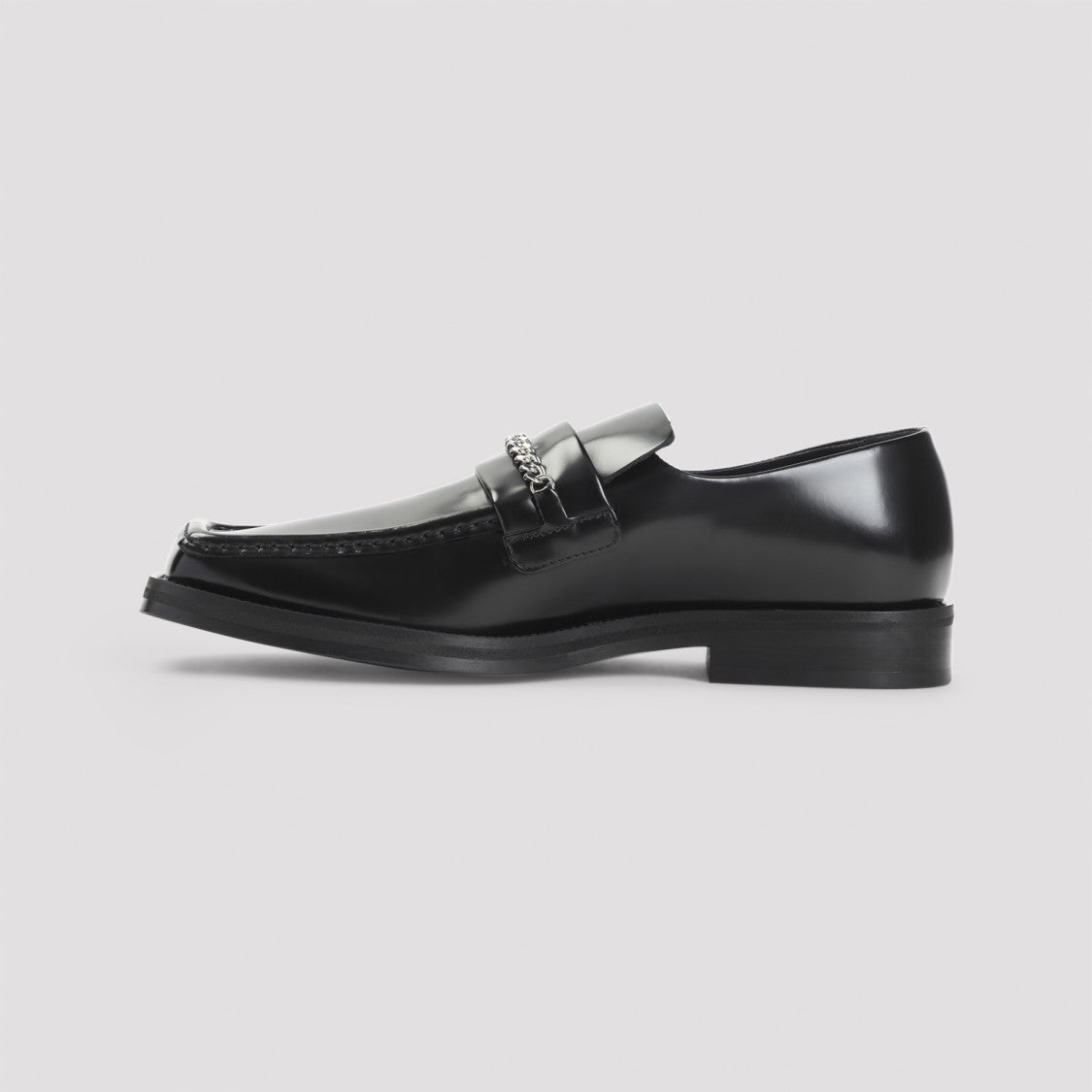 Martine Rose Square Toe Black Leather Loafers