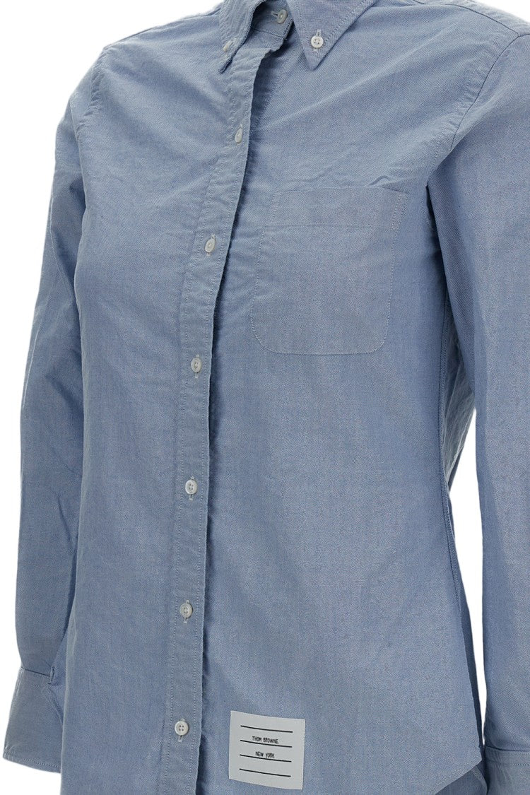 Thom Browne Light Blue Classic Collar Oxford Long-Sleeve Shirt