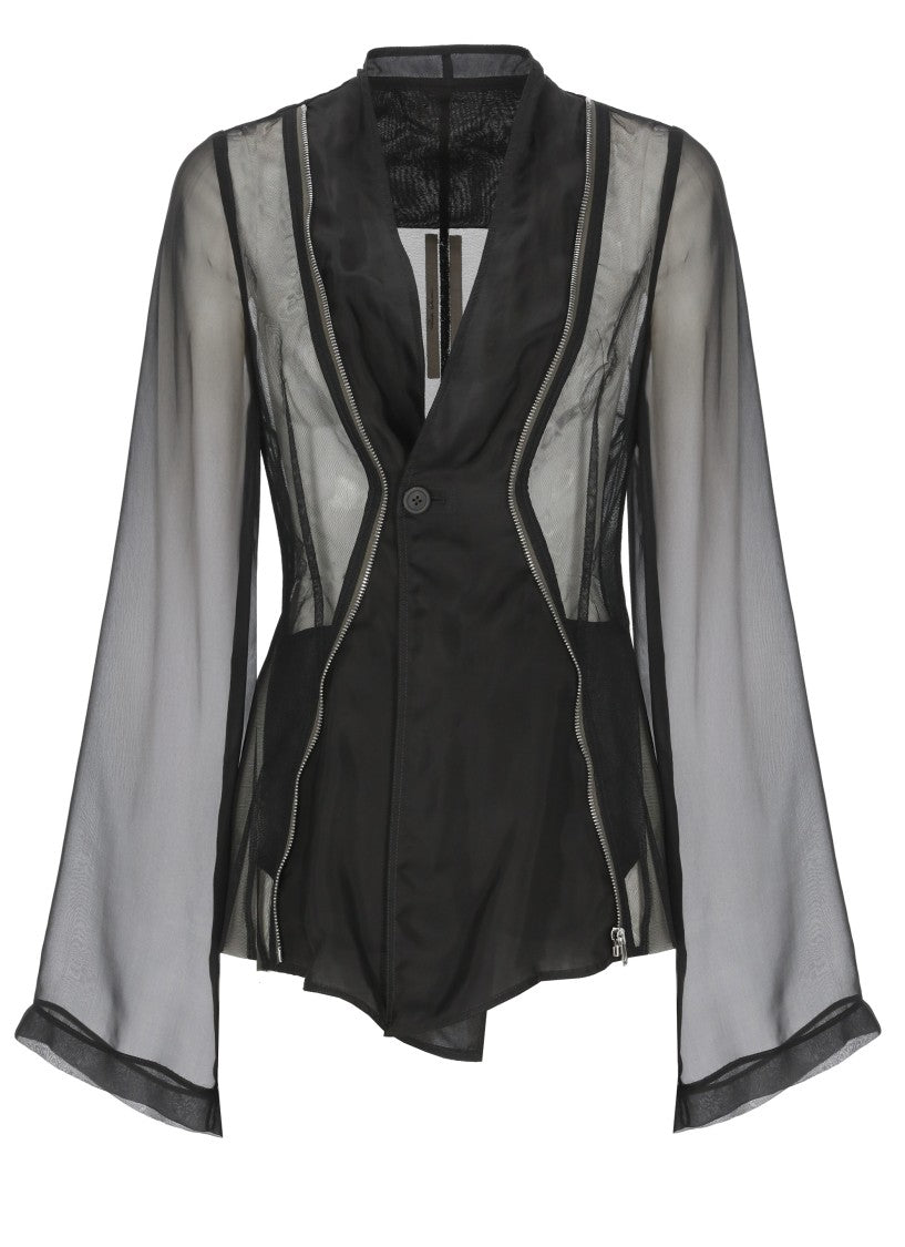 Rick Owens Black Stag Tulle Blazer