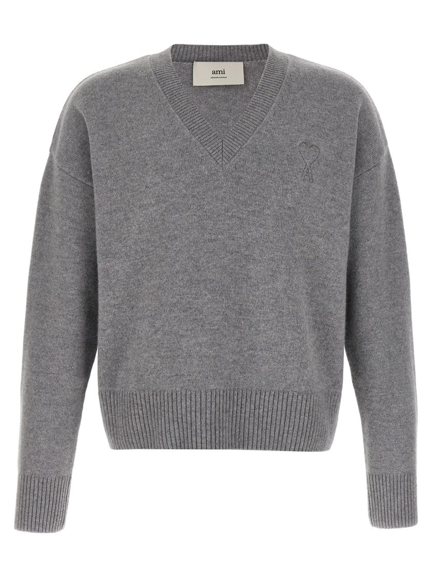 Ami Paris Puff Logo Patch Sweater
