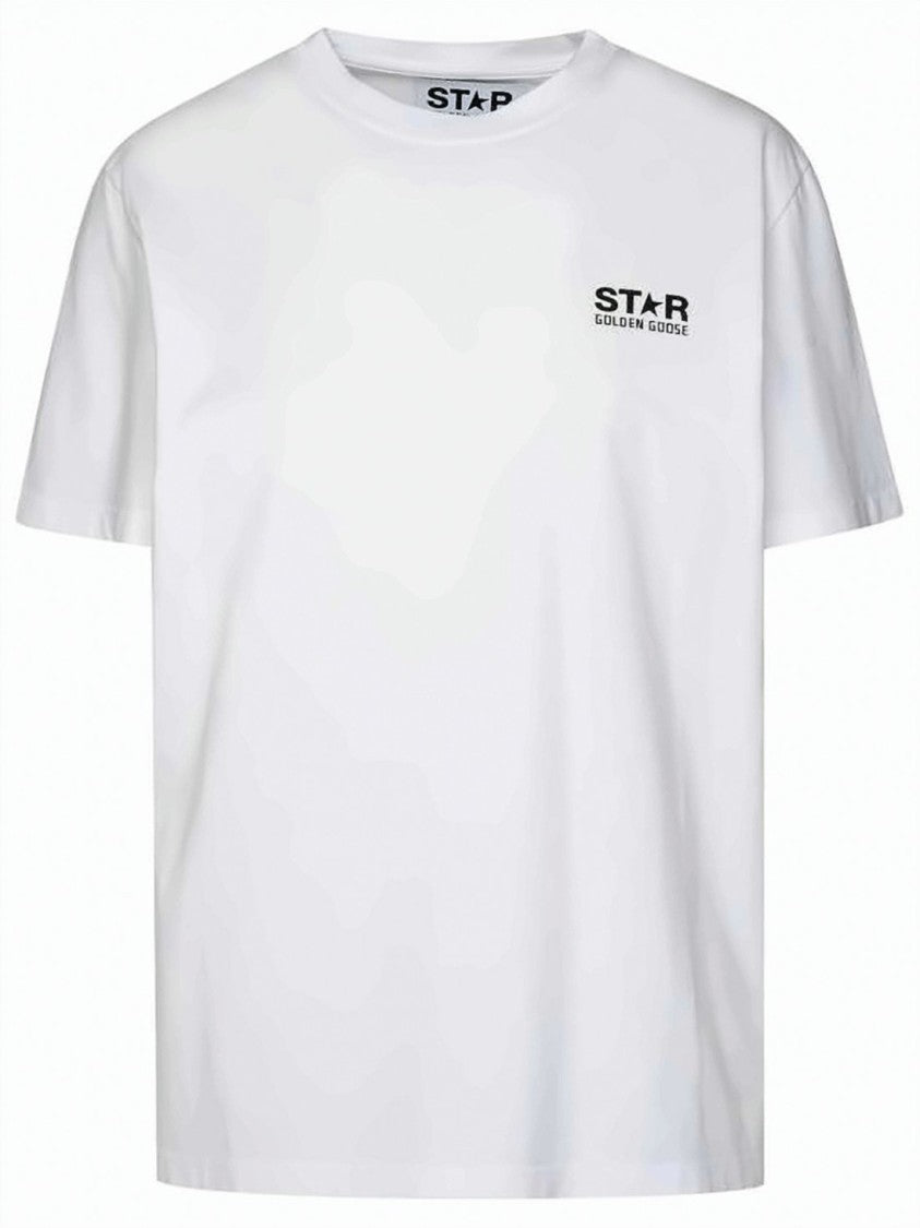 Golden Goose Short-Sleeved Crew Neck T-Shirt With Logo And Star Graphic