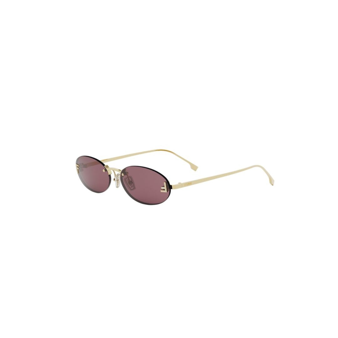 Fendi Oval Lens Sunglasses With Gold-Toned Frame And Tinted Lenses