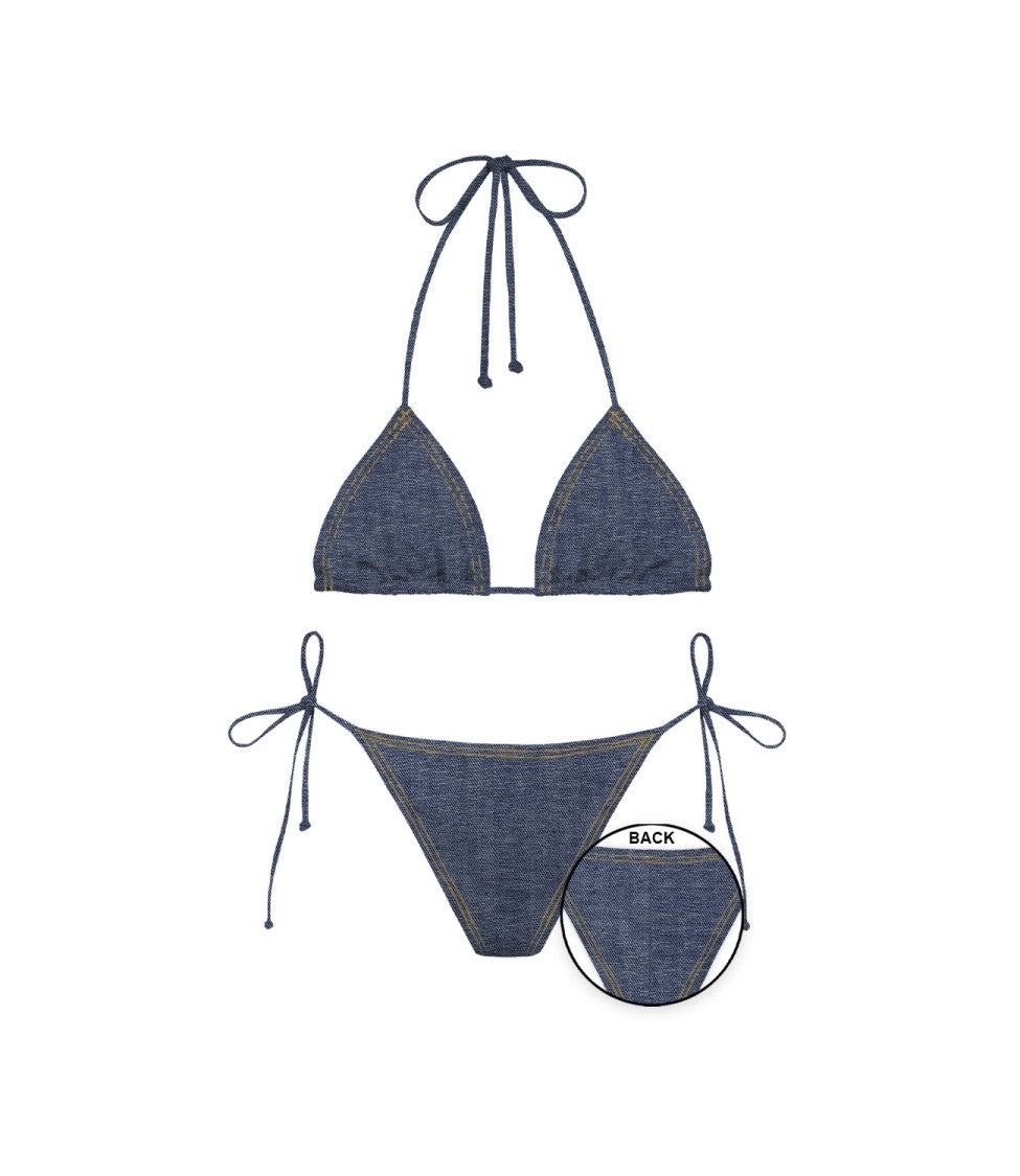 Mc2 Saint Barth Triangle Bikini In Textured Fabric