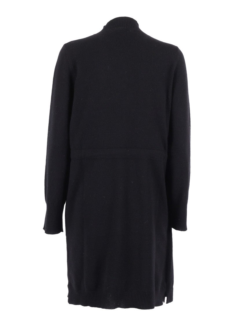 Kangra Cashmere Asymmetrical Wrap Dress With Side Tie Closure And Modern Hemline