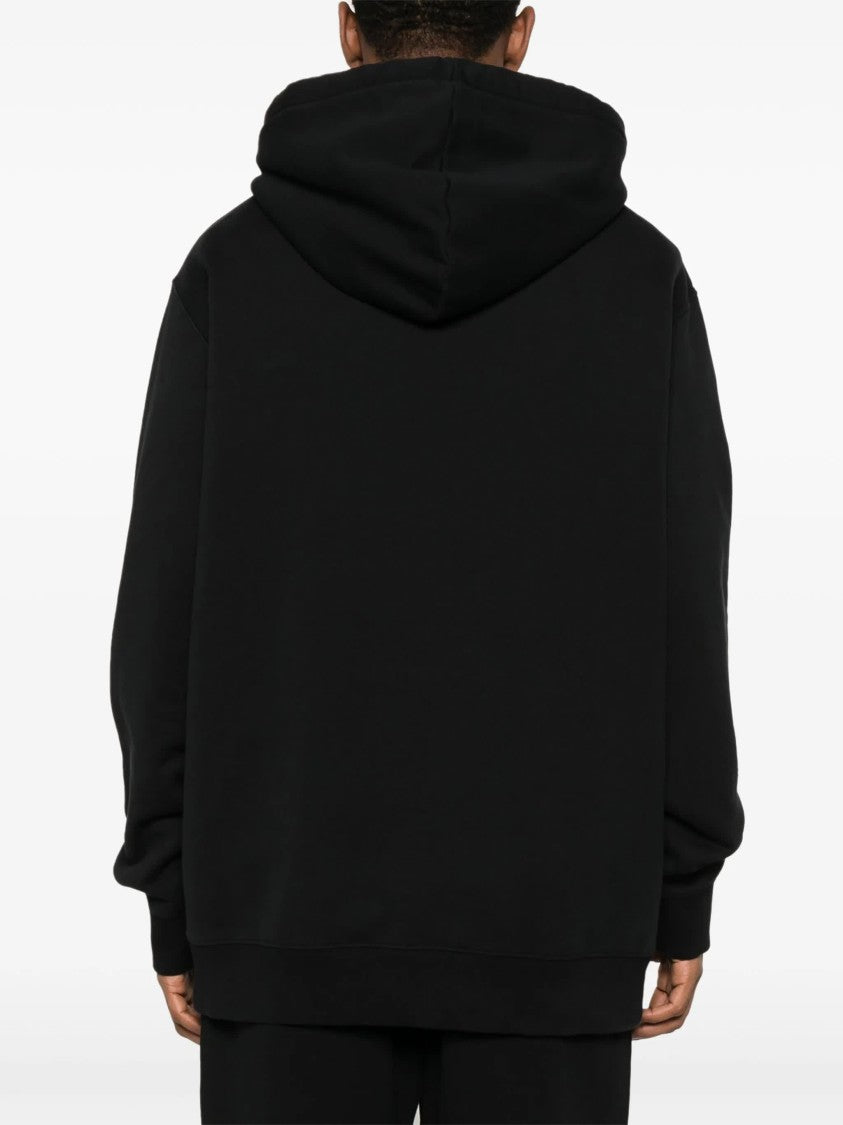 Lanvin Black Patch Relaxed Fit Cotton Hoodie