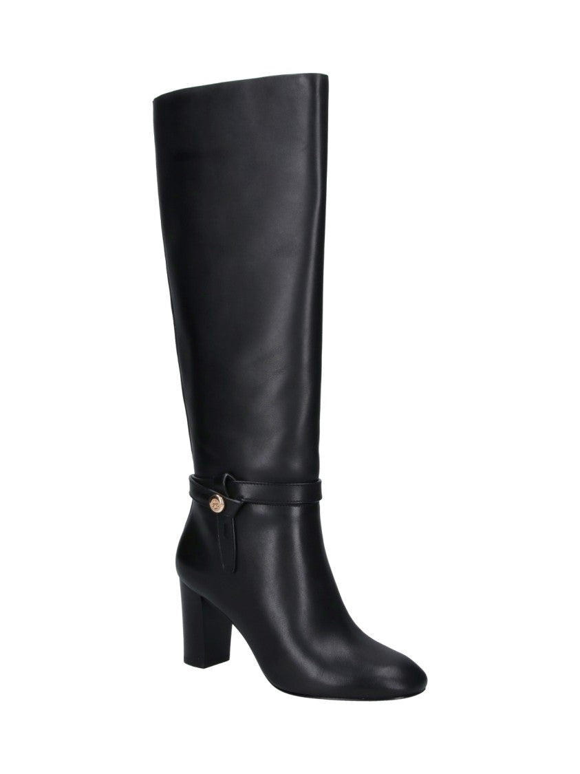 Tory Burch Romy Knee-High Black Leather Boots