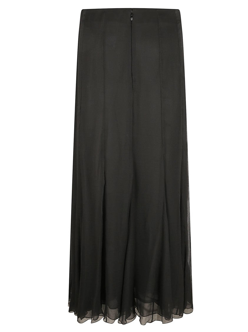 Chloé Silk Chiffon Midi Skirt With Invisible Zip