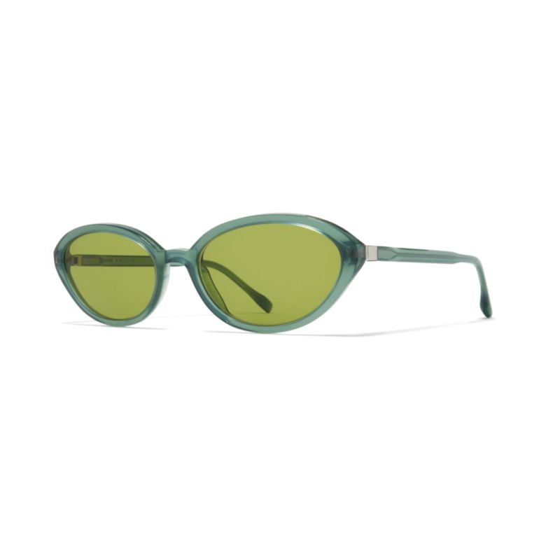 Mykita Toto Translucent Green Oval-Frame Sunglasses