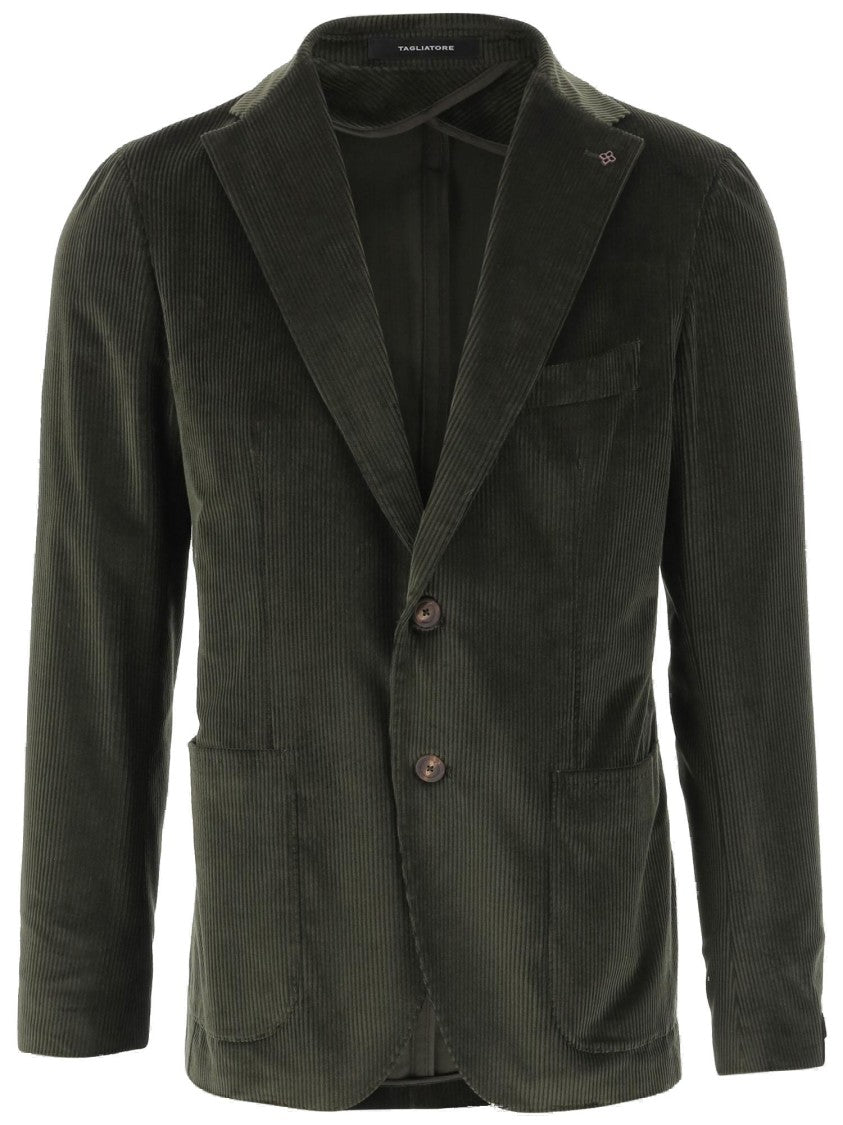 Tagliatore Stretch Cotton Velvet Single-Breasted Jacket