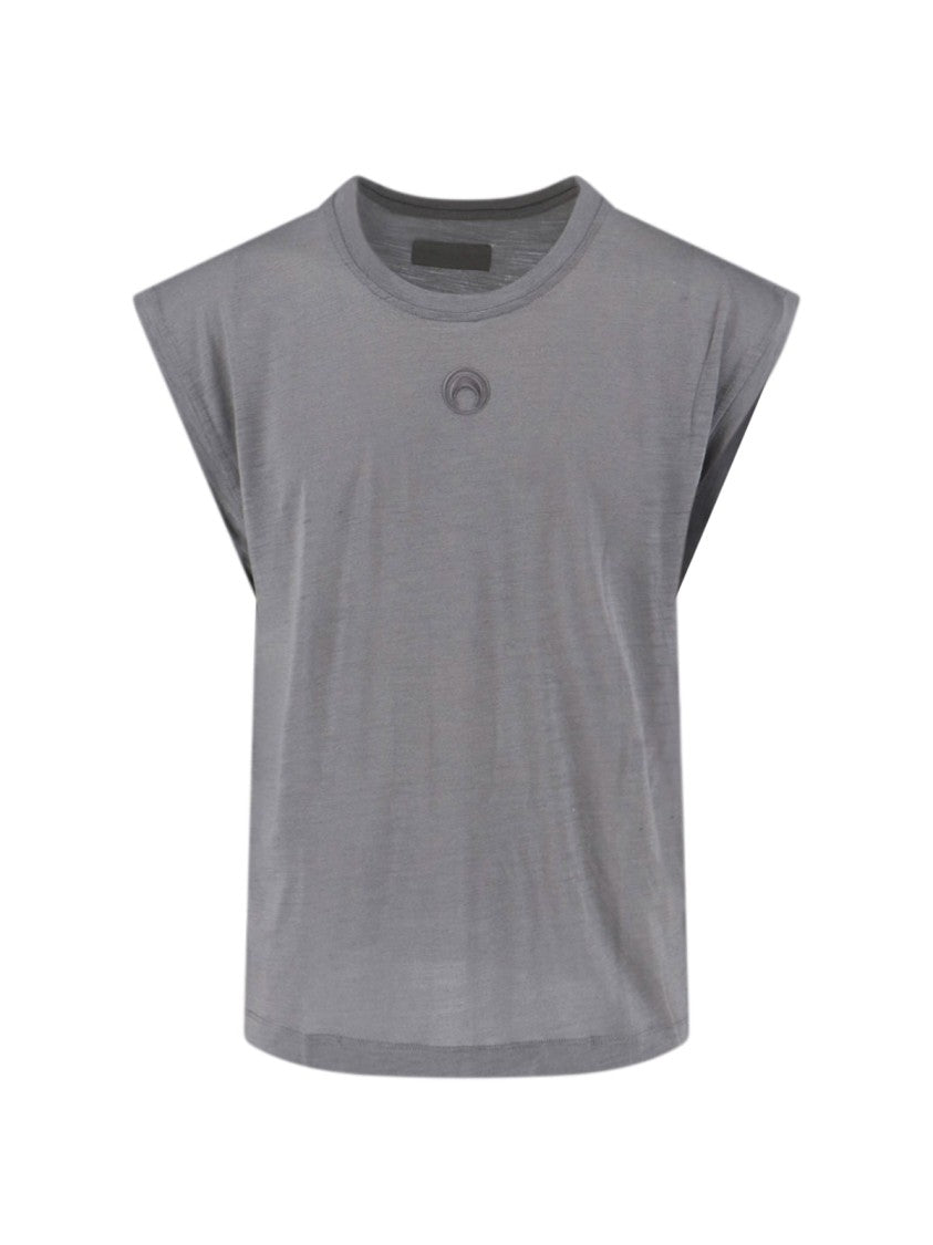 Marine Serre 2-Piece T-Shirt & Tank Top Set – White/Blue/Grey