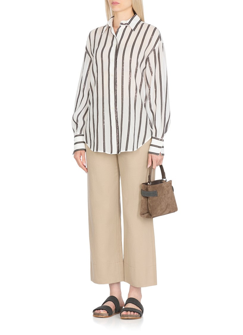 Brunello Cucinelli Suede Leather Shoulder Bag