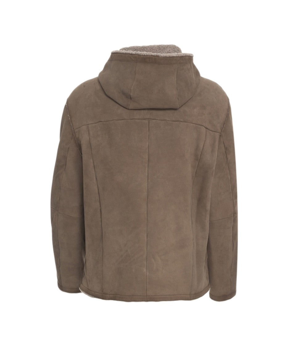 Gimo's Plush-Lined Hooded Jacket In Premium Lambskin Leather