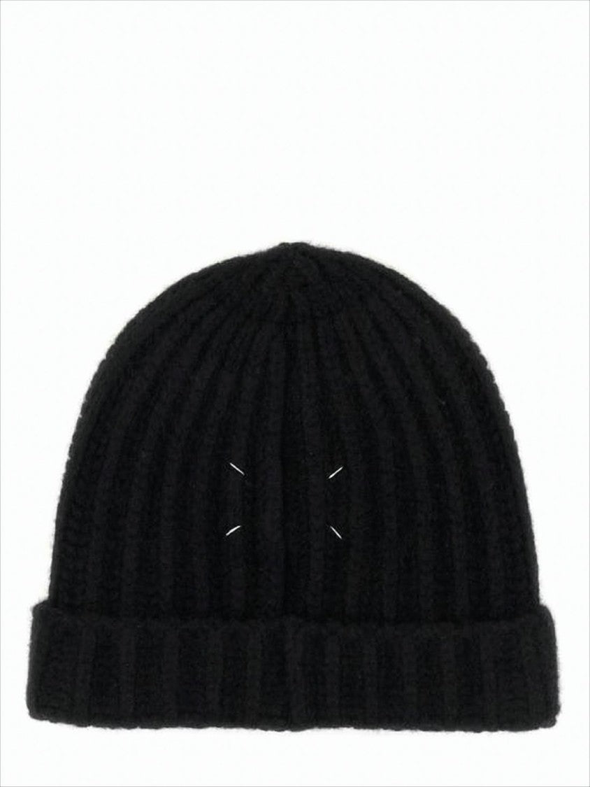Maison Margiela Ribbed Knit Beanie With Folded Cuff And Snug Fit