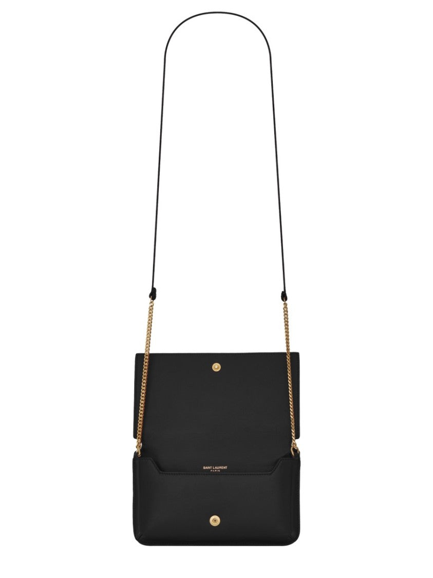 Saint Laurent Cassandre Calf Leather Chain Wallet