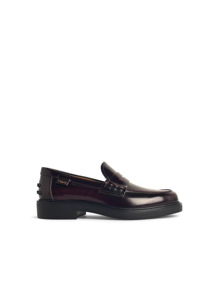 Tod's Burgundy Leather Loafers