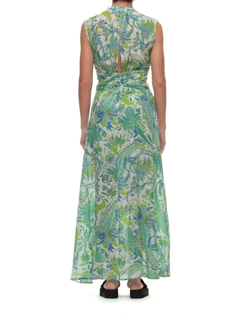 Hanami D'or Silk Crepe Dress With Embossed Crisscross