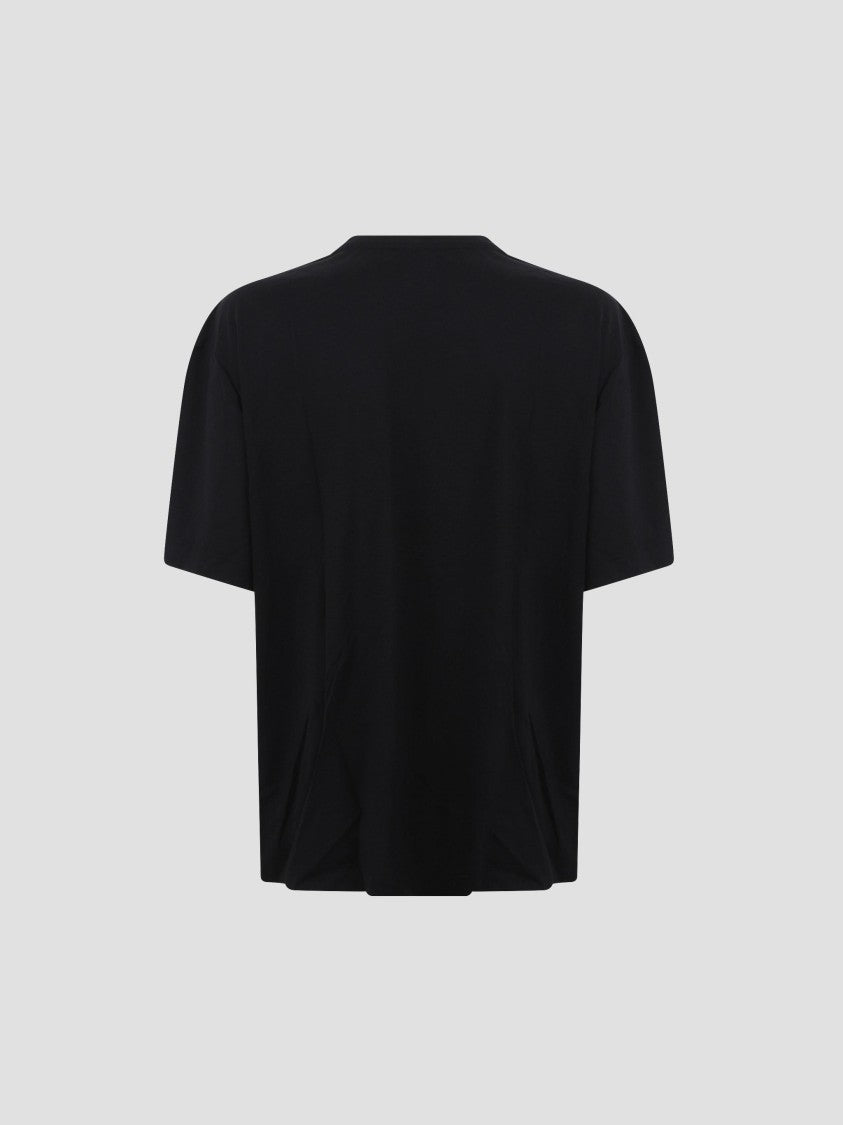 Totême Cropped Black Tee With Minimalist Design