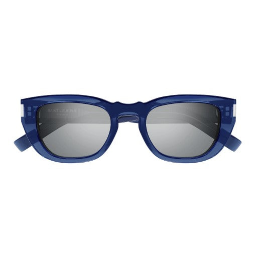 Saint Laurent Bold Angular Frame Sunglasses With Glossy Finish