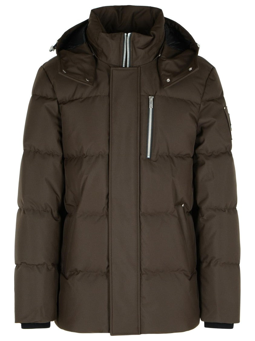 Moose Knuckles Cloud 3Q' Brown Nylon Down Jacket