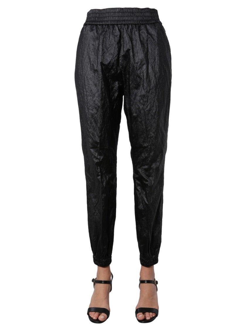 Fabiana Filippi Tapered Track Pants With Crinkled Texture