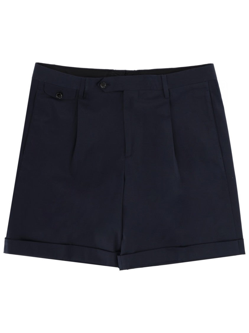 Lardini Neutrals Tailored Front Pleats Cotton Shorts
