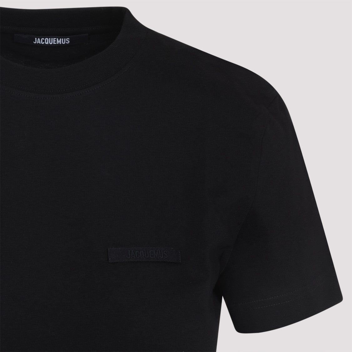 Jacquemus Classic Black T-Shirt With Tonal Logo Patch