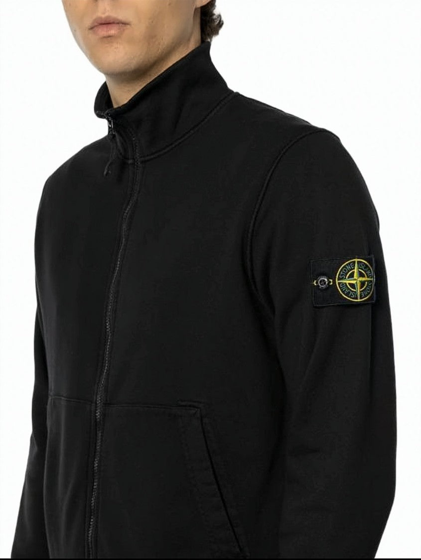 Stone Island Zip-Up Sweatshirt With High Collar