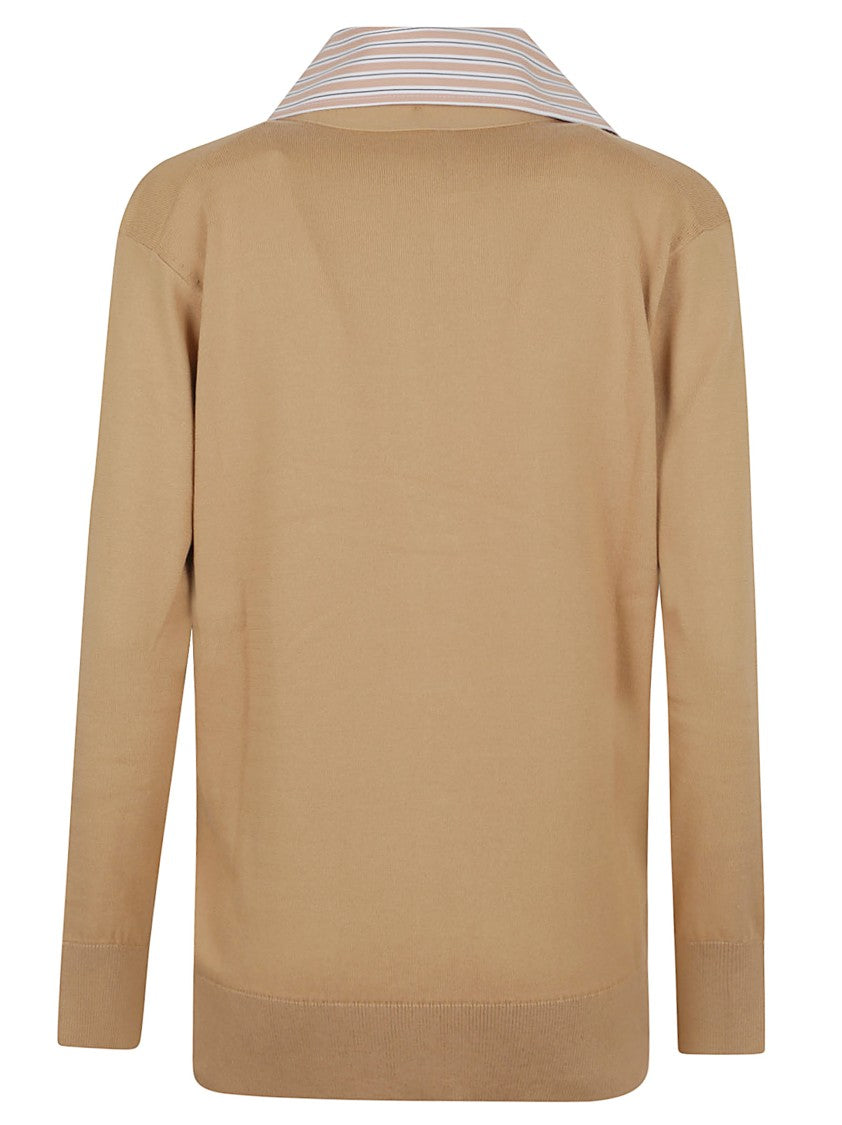 Patou Cardigan Sweater With Deep V-Neck